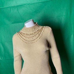 Dress Barn Sleeveless Sequined Turtleneck Sweater